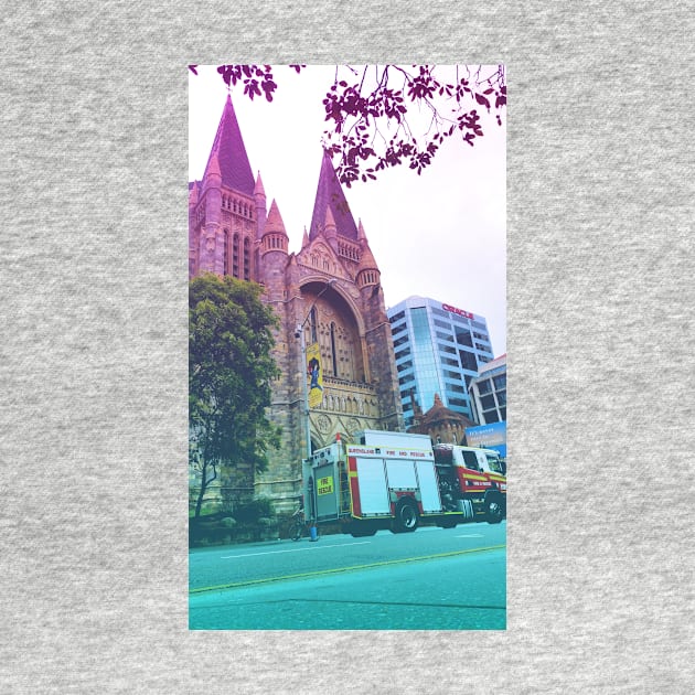 Beautiful Pastel Brisbane City Church by annaleebeer